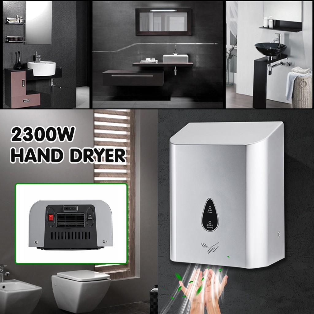 High Speed Electric Hand Dryer Full Automatic Induction Hand-drying Device Bathroom Hot Air Wind Blower 2500W 220V