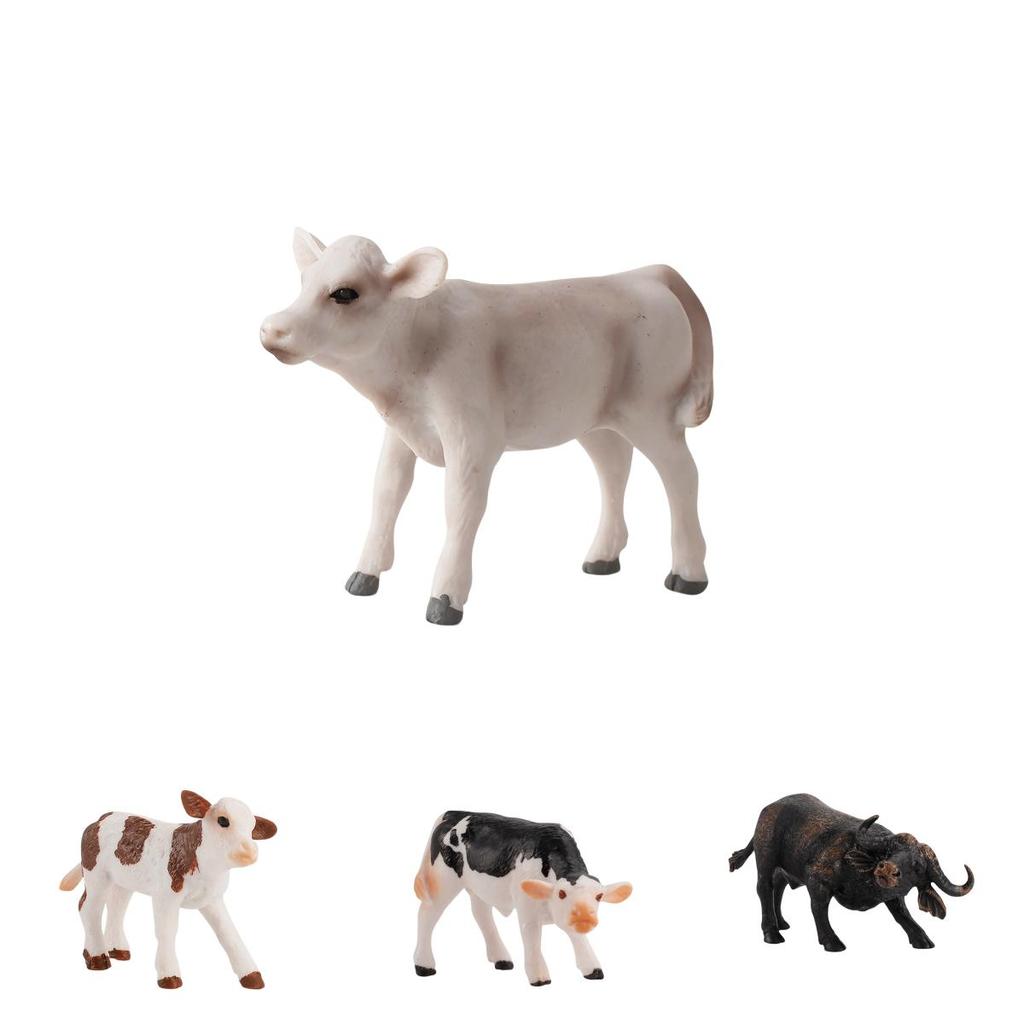 Educational Toy Animal Model Simulation Farm Animal Figures Kid's Gift Plastic Material Cow Category 14x8cm Size