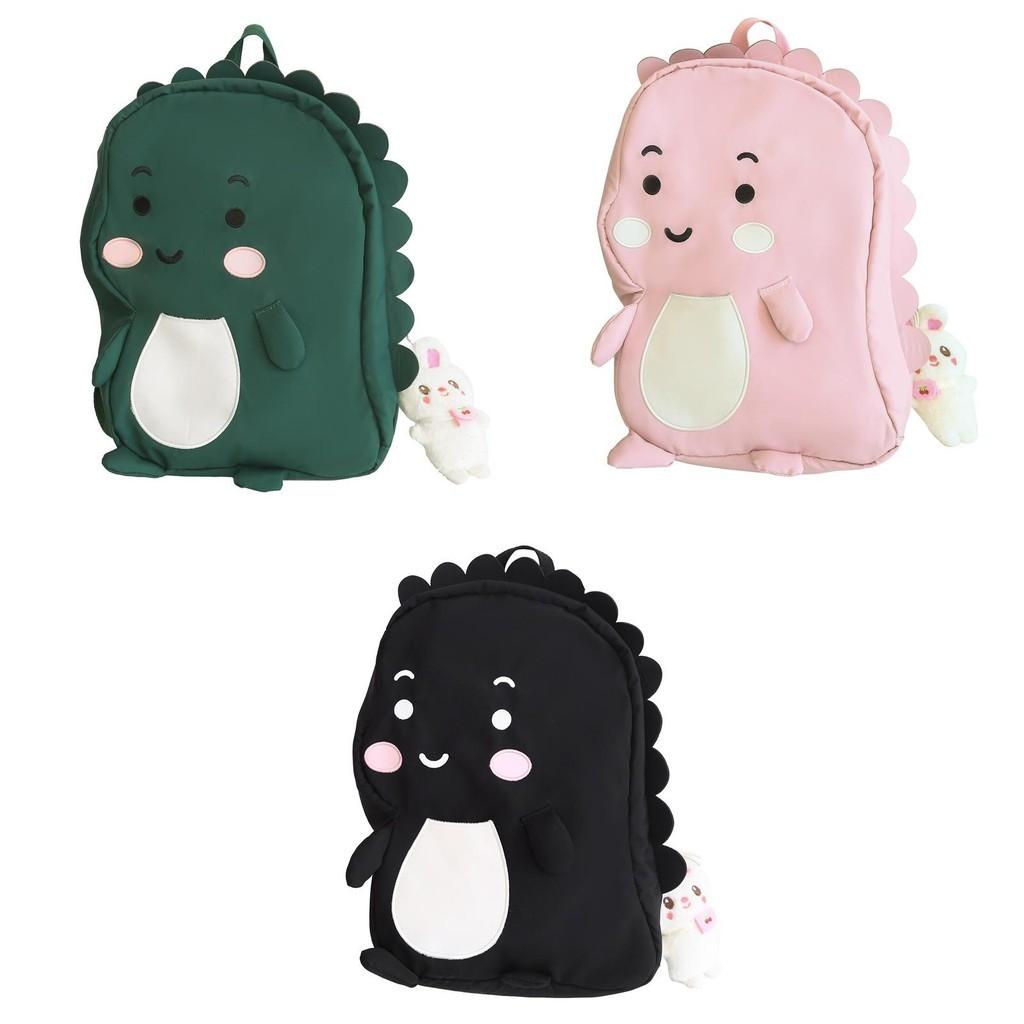 Lovely Girl's Nylon Backpack With Fun Dinosaur Design Spacious And Wear-resistant Fashionable School Bag