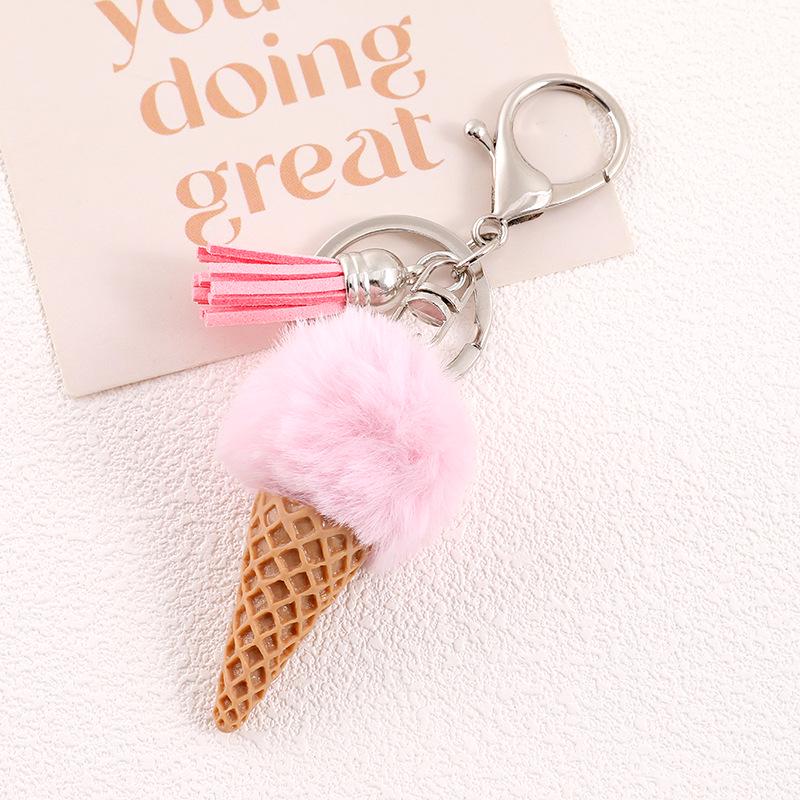 Women's Faux Mink Fur Ball Keychain with Tassel - Versatile Accessory for Bags & Phones