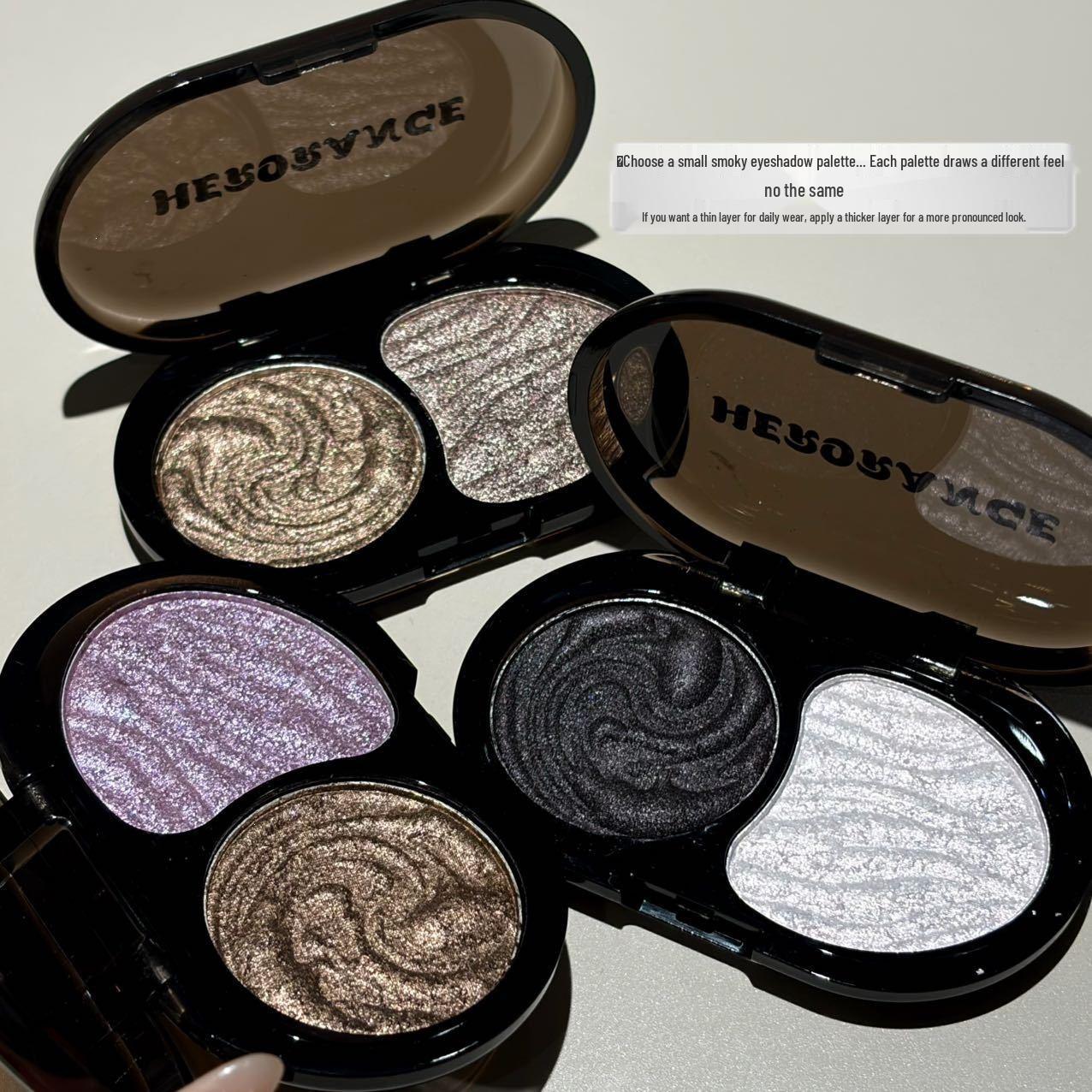 HERORANGE Dual-Tone Obsidian Eyeshadow Palette with Glitter Highlight for Smoky Eyes | Carsha