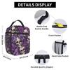 Violet Flower Skull Pattern Insulated Lunch Bag for Women Office Cooler Thermal Food Box Tote Leakproof Lunch Boxes Container