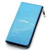 Levetta Stingray Leather Long Wallet, YKK Mix Colors, L-Zip, Galuchat, Stingray, Sky Blue, Light Blue, Men's and Women's, Genuine Leather [164-2stw]