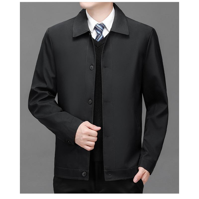 Spring and Autumn Solid Color Chinese Style Casual Men's Lapel Fashion Men's Cardigan Jacket Jacket
