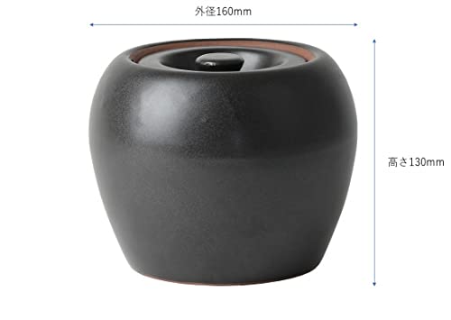 [Amazon.co.jp Exclusive] Captain Stag (CAPTAIN STAG) Firefighter Jar, Wazentei, Ceramic, UY-7035, Black, Outer Diameter 160mm X Height 130mm