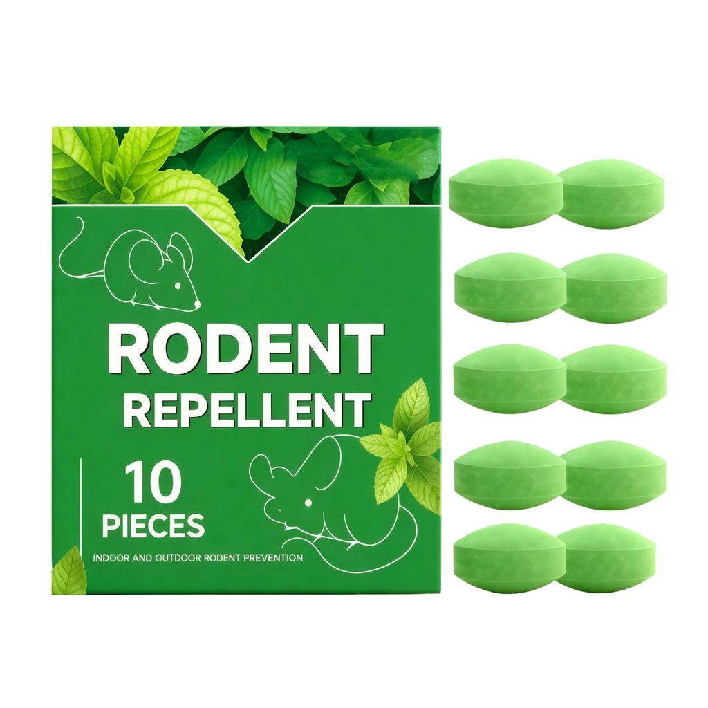 10 Pack Natural Mouse Rodent Repellent with Camphor Peppermint Oil, Indoor Outdoor Pest Control for Garage Kitchen Basement