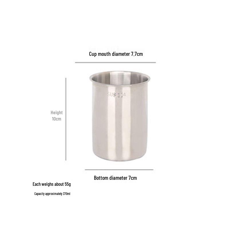 304 Stainless Steel Drop-proof Straight Cylinder Water Cup Without Handle.