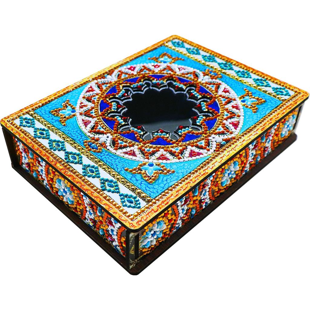DIY Diamond Painting Jewelry Storage Box Wooden Earrings Necklace Storage Case Special Shaped Mosaic Embroidery Cross Stitch Kit