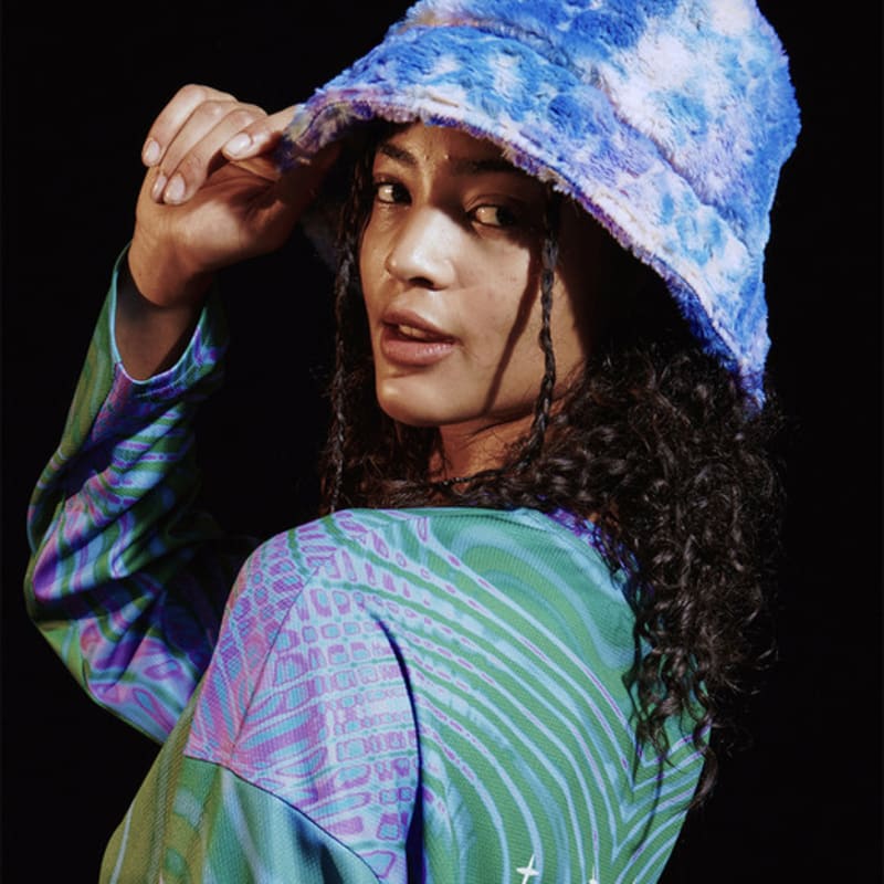 DILETTANTISME Candy Blue Eco-fur Bucket Hat