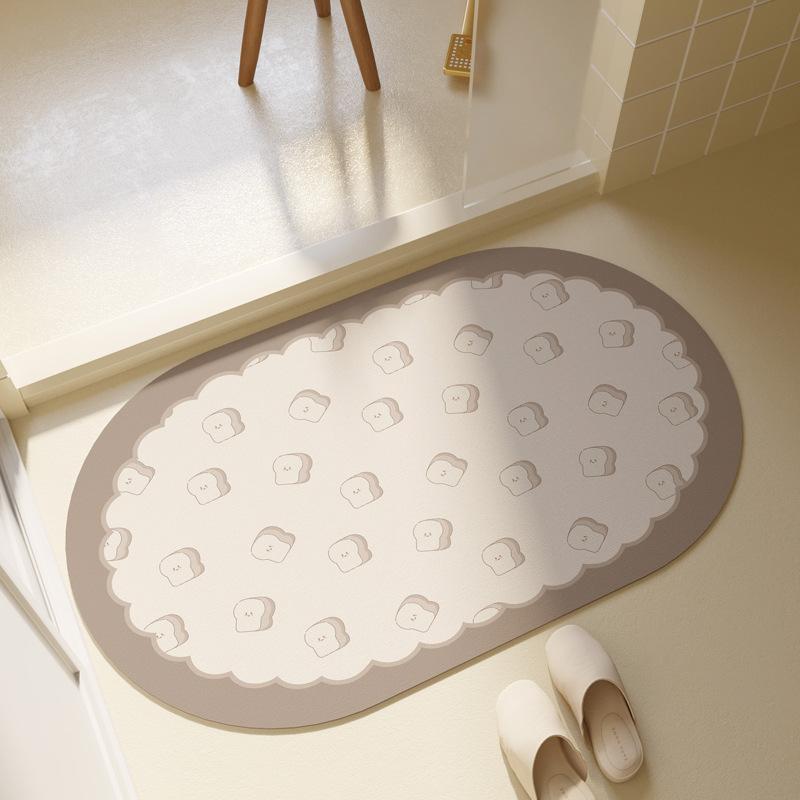 Simple Bathroom Diatom Mud Foot Mat Bathroom Door Mat Toilet Non-Slip Mat Toilet Absorbent Floor Mat