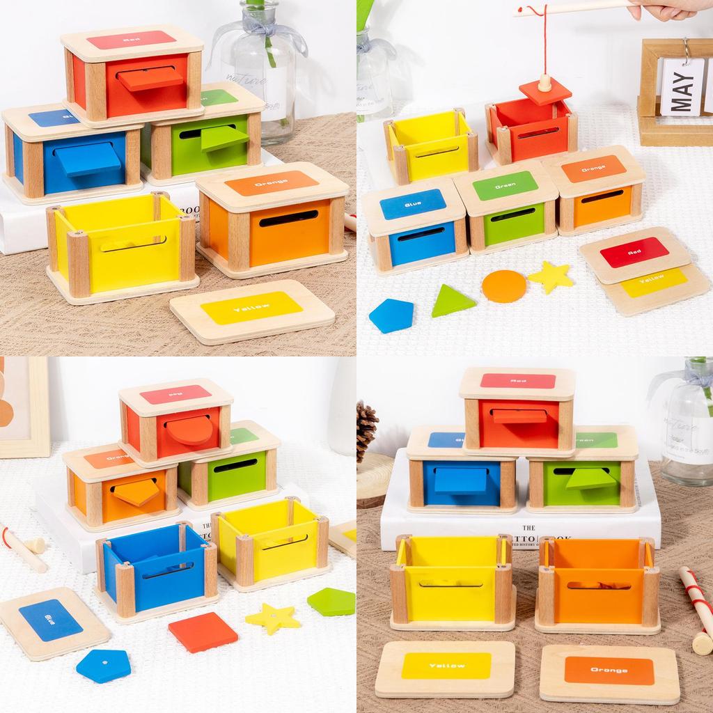 Color Wooden Classification Coin Box Toy For Cognitive Skill Fine Motor Training