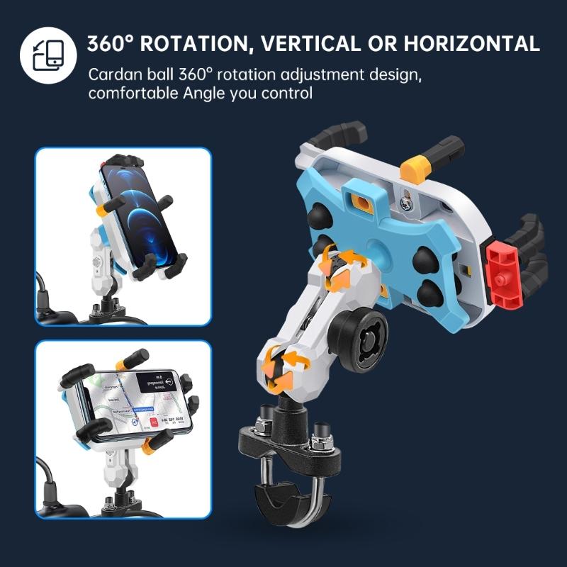 Motorbike Six-Claw Phone Holder Anti-Slip Shock Absorption Mount Guard Against Theft Smartphone Stand Navigation Bracket
