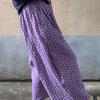 [Spot] Korean sweet floral casual pajama pants women's trousers summer walking pants home wide-leg trousers outer wear