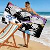 Blue Lock Print Beach Towel, Large Soft Quick Dry Towel for Beach Camping Swimming