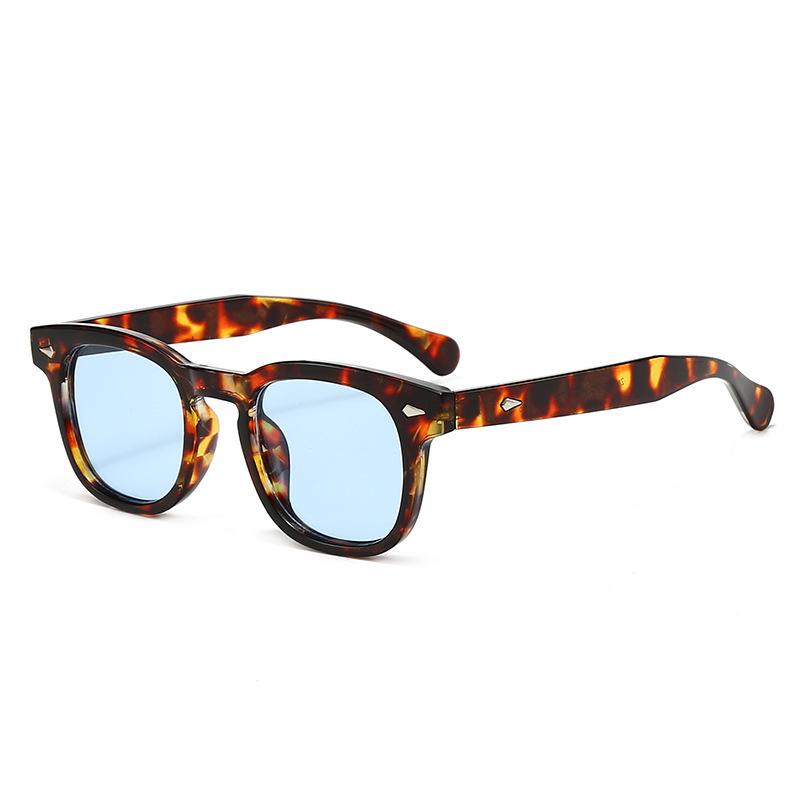 Retro Rivet Square Sunglasses: Classic European & American Style for High-End Fashion