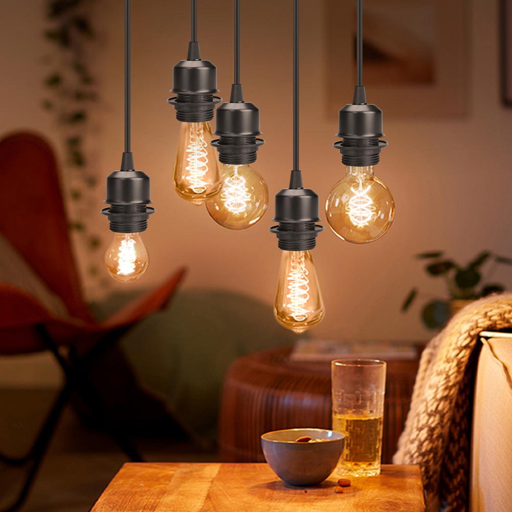Adjustable Vintage Pendant Lighting Base Ceiling Hanging Lamp Fixture Light Holder for Hall Hallway Bar Restaurant Bedroom Decor