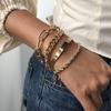 4Pcs/Set Punk SimpleThreaded Thick Chain Link Bracelets Set For Women Gold / Copper Color Metal Bracelet Fashion Party Zircon