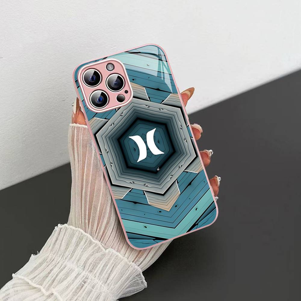 Klassische Berühmte Marke H-HurleyS Logo Gehärtetes Glas Für Iphone 14 13 12 11 Pro Mini XS MAX 14Plus X XS XR Hüllen