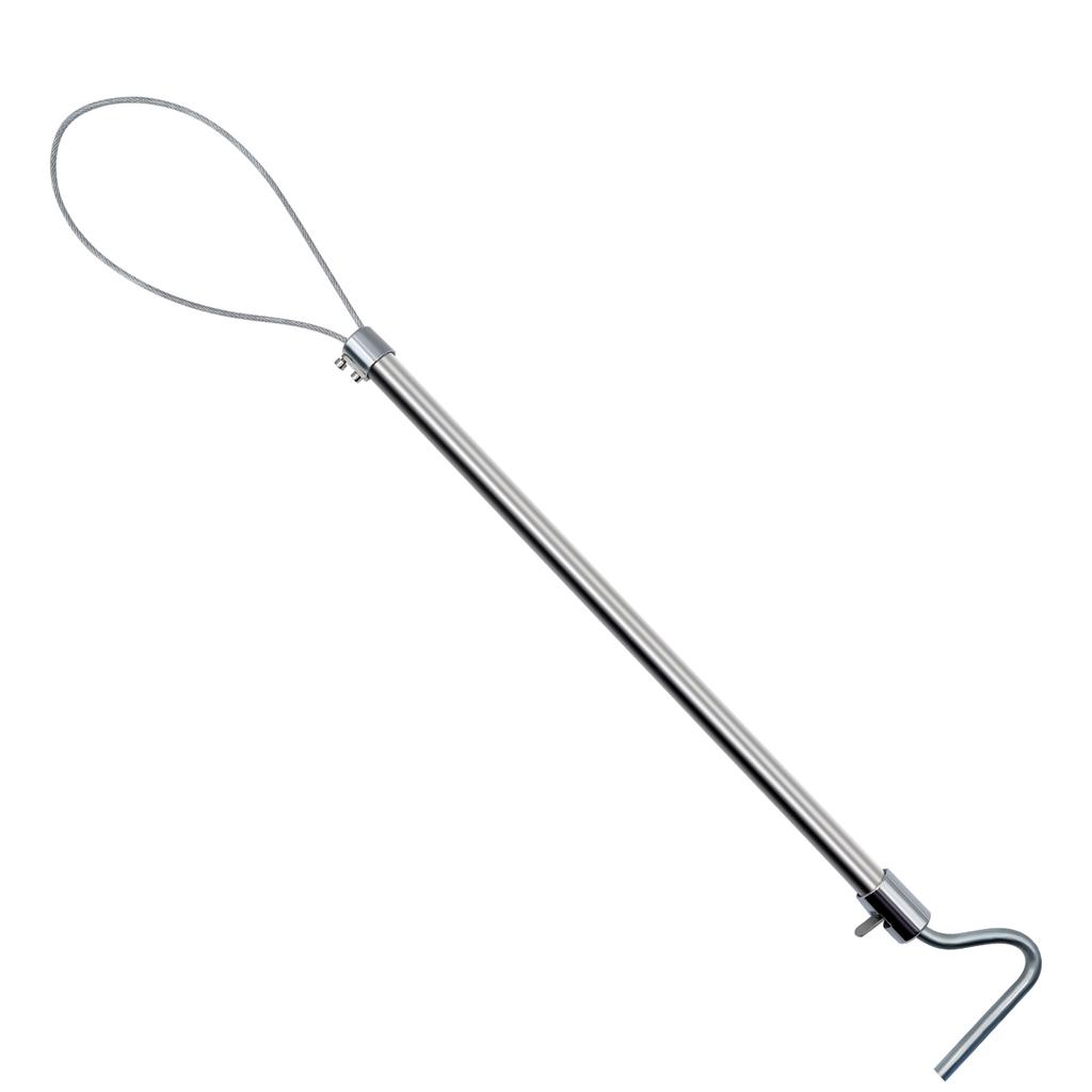 60cm Stainless Steel Pig Dog Cather Pole Catching Lasso Pig Catcher Pole Wire Rope Animal Catch Pole Stretchable Handle