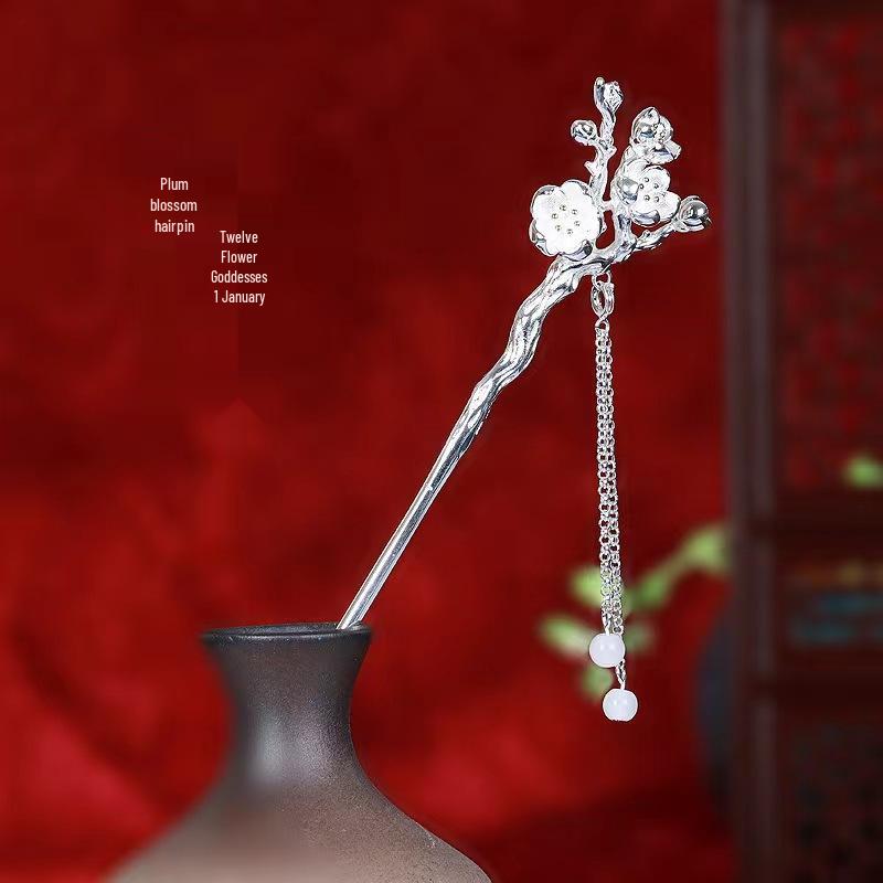 Twelve Flower Goddess Hanfu Hairpin - Chinese Style Updo Valentine's Gift for Her