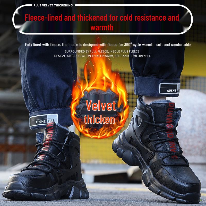 Men s High-Top Waterproof Safety Work Boots - Anti-Smash Puncture Wear-Resistant Winter-Ready for Construction Sites 3798₽