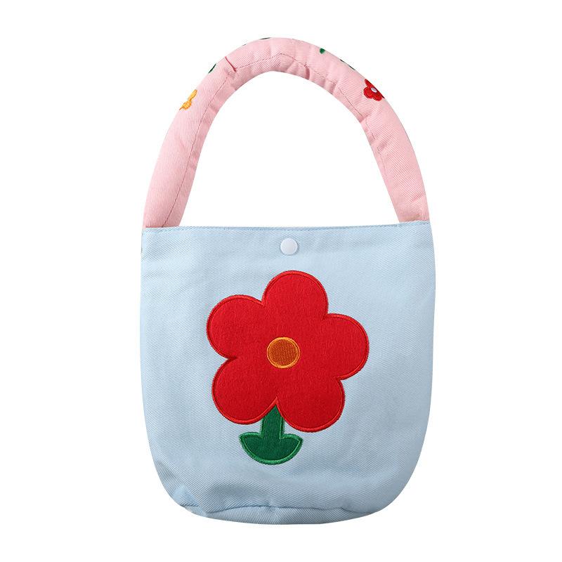 

Children s Stylish and Cute Bag with Flower Pattern Handbag for Kindergarten Tutoring Use Flower синий