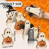 Lightweight Halloween Party Supplies Cute Ghost Sign, Pumpkin Tombstone Wooden Plaque Reusable Autumn Seasonal Accents for Tiered Tray Decor,