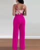 T9006 European & American Spring/Summer Fashion Print Camisole & Drawstring Long Pants Set
