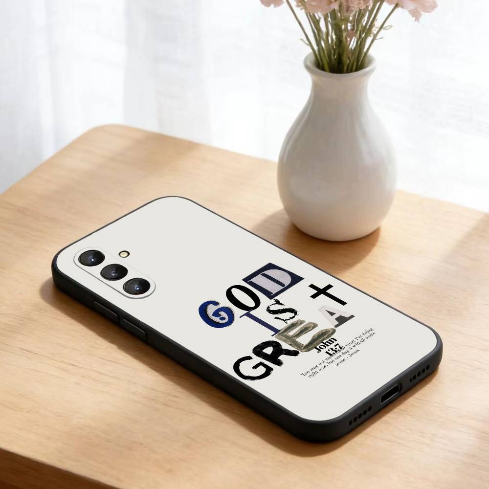Bible Verse Jesus Christ Christian Phone Case For Samsung Galaxy A73,A21s,A22,A31,A52,A53,A71,A41Soft Black Shell