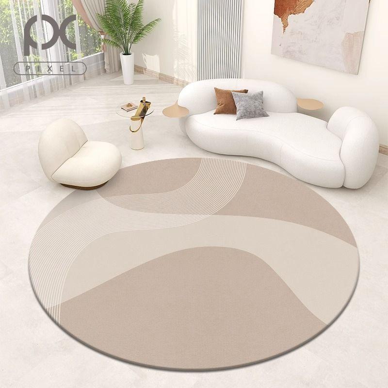 Crystal Velvet Simple Round Floor Living Room Bedroom Office Sofa Carpet Washable Dirt-resistant Non-slip Floor Cushion