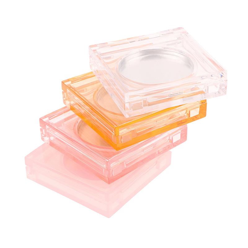 Quadratische Parfüm-Creme-Box Rouge Highlighter Concealer Leeretui mit Aluminiumplatte Kosmetikbehälter aus Kunststoff Klare Make-up-Hülle