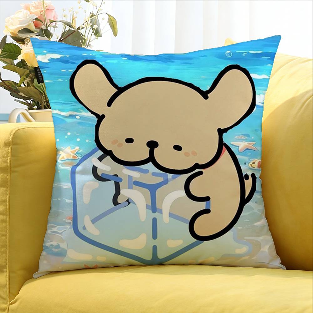 Cute Dog Illustrator Matsui World Various Sizes Square Pillow Case For Car Home Bedchamber Decor
