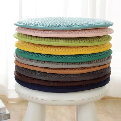 Cozy 25/35cm Seat Pad Solid Color Non-slip Chair Cushion Thick Warm Round Cushion Winter Season
