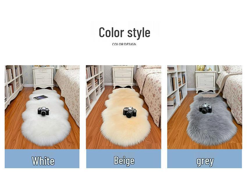 Cross-border Long-Pile Carpets: Irregular Faux Wool Rugs for Living Room, Bay Window, and Bedside