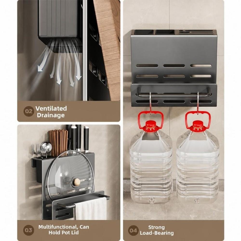 Heavy Duty Cutting Board Rack Multifunctional Wall-Mounted Holder Kitchen Storage Rack Indoor Use