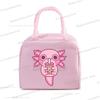 Funny Axolotl Series Lunch Bag Women Cartoon Axolotl Graphics Bento Thermal Handbags Thickened Insulation Kids Lunch Box Bag