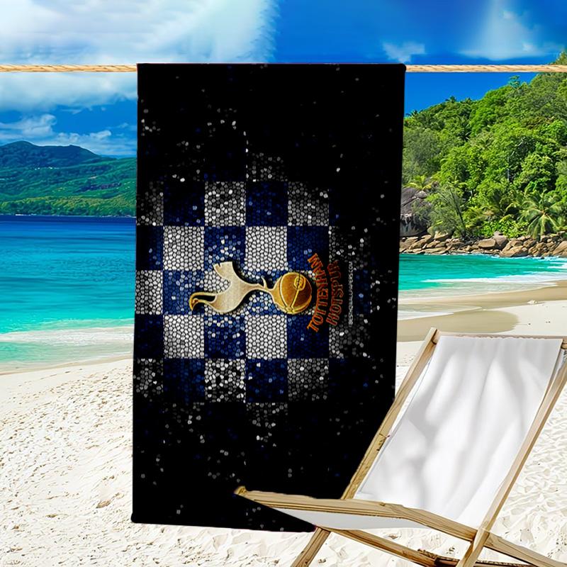 Toalla de Playa con Diseño de Escudo de Club Impreso, Microfibra Súper Suave, Regalo Perfecto Cumpleaños, para Piscina, Playa, Viajes, para familia y amigos