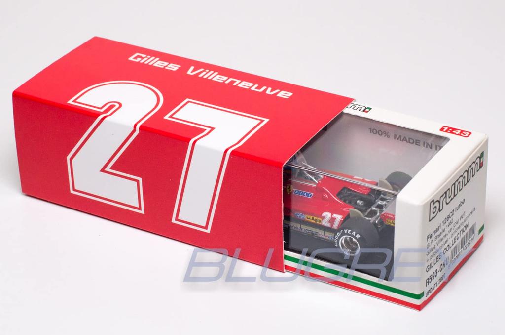 BRUMM Ferrari F1 126C2 Gilles Villeneuve Umbrella 1982 Brazilian GP BRUMM FERRARI GILLES VILLENEUVE 1/43 Figure/with [item]