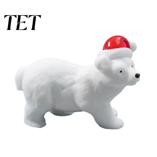 Holiday Display Ornaments Miniature Polar Bear Figurines, Durable Synthetic Resin Animal Indoor Outdoor Statues Ornaments, Decorative Accents