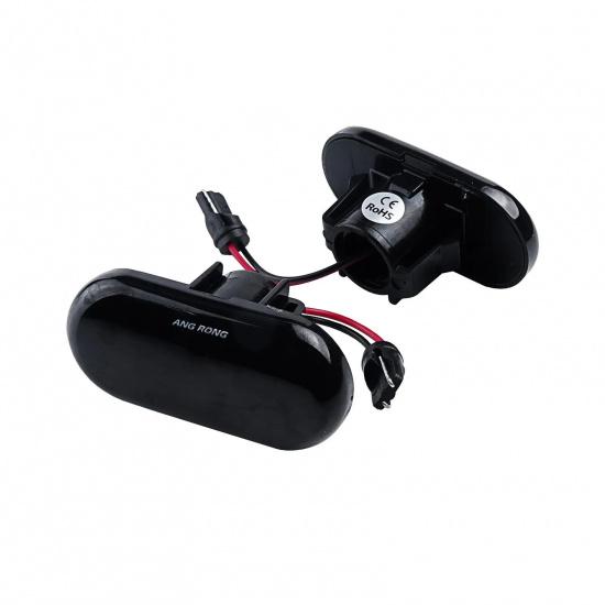 2x Black Lens Side Marker Indicator LED Repeater Light For Opel Vivaro Movano Dacia Duster Logan Nissan Kubistar Primastar X83