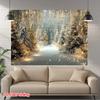 2D Magical Snowy Forest Path Backdrop with Lights New Year Decoration