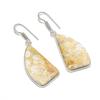Fossil"Coral Gemstone Handmade 925 Sterling Silver Jewelry Earring 1.85" GK-4793