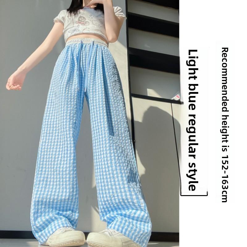 New Plaid Pants for Women Spring/Summer 2026 New High-Waisted Dopamine Casual Trousers