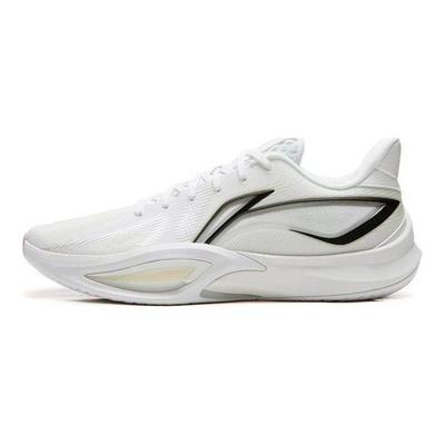Li Ning Flashing 3 Sport Bekväma Halkfria Slitstarka Studs Lågskurna Basketkängor Herrsneaker Vit ABAW007-4