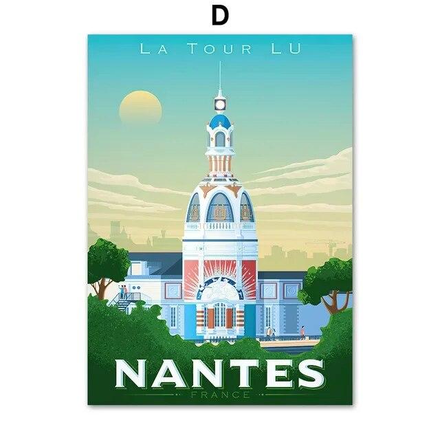 

Скандинавский Франция Ницца Париж Монако Нант плакат Цветной Путешествие Город Романтический Пейзаж Холст Картина Искусство Стена Домашний Декор Подарок 21cm×30cm NoFrame