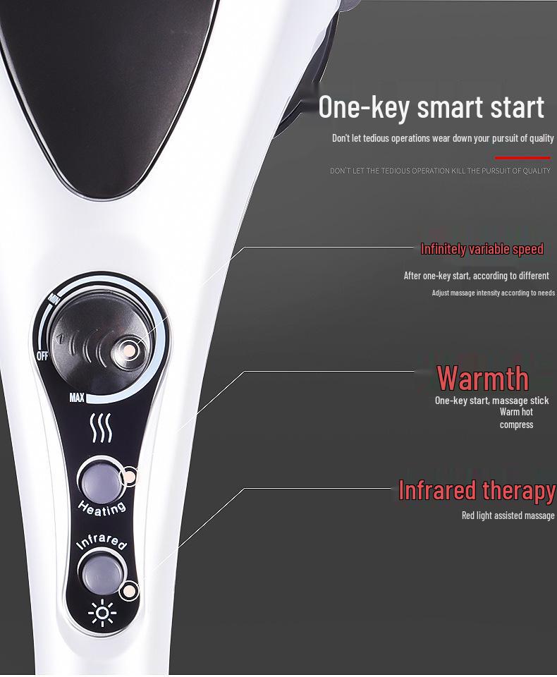 Dual-Head Massager: Multi-Use Relaxation Tool with Red Light & Constant Temperature for Muscle Relief