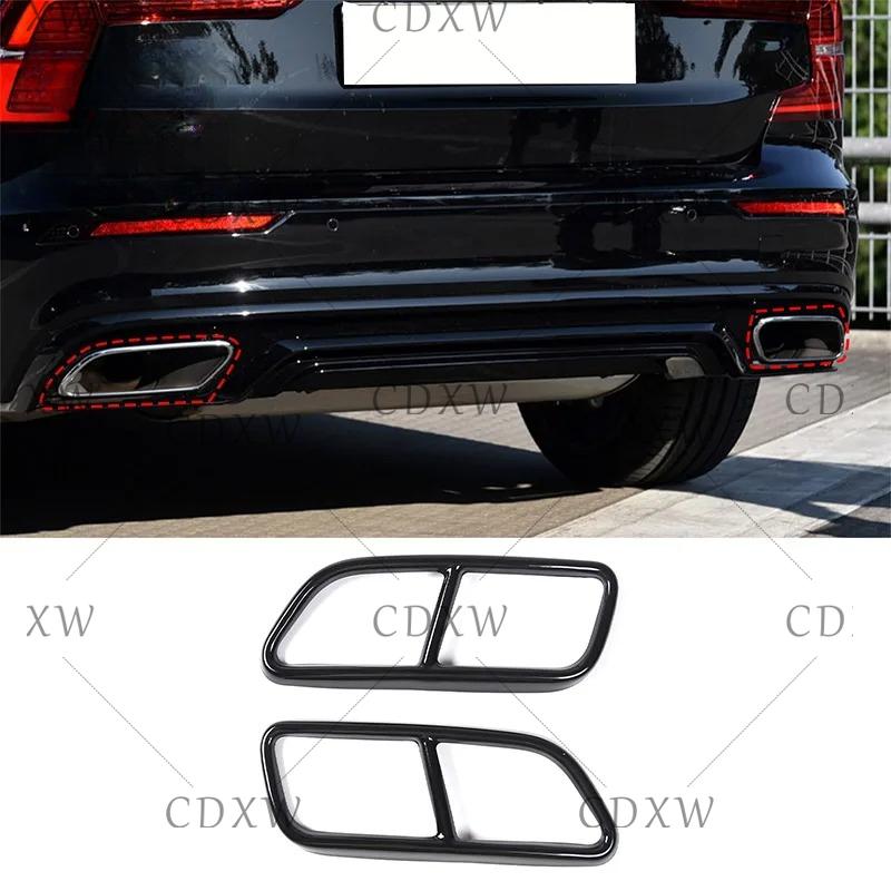 For Volvo XC60 S60 XC90 S90 V90 Stainless Steel Car Tail Muffler Exhaust Pipe Output Cover Decorative Cover Car Accessories
