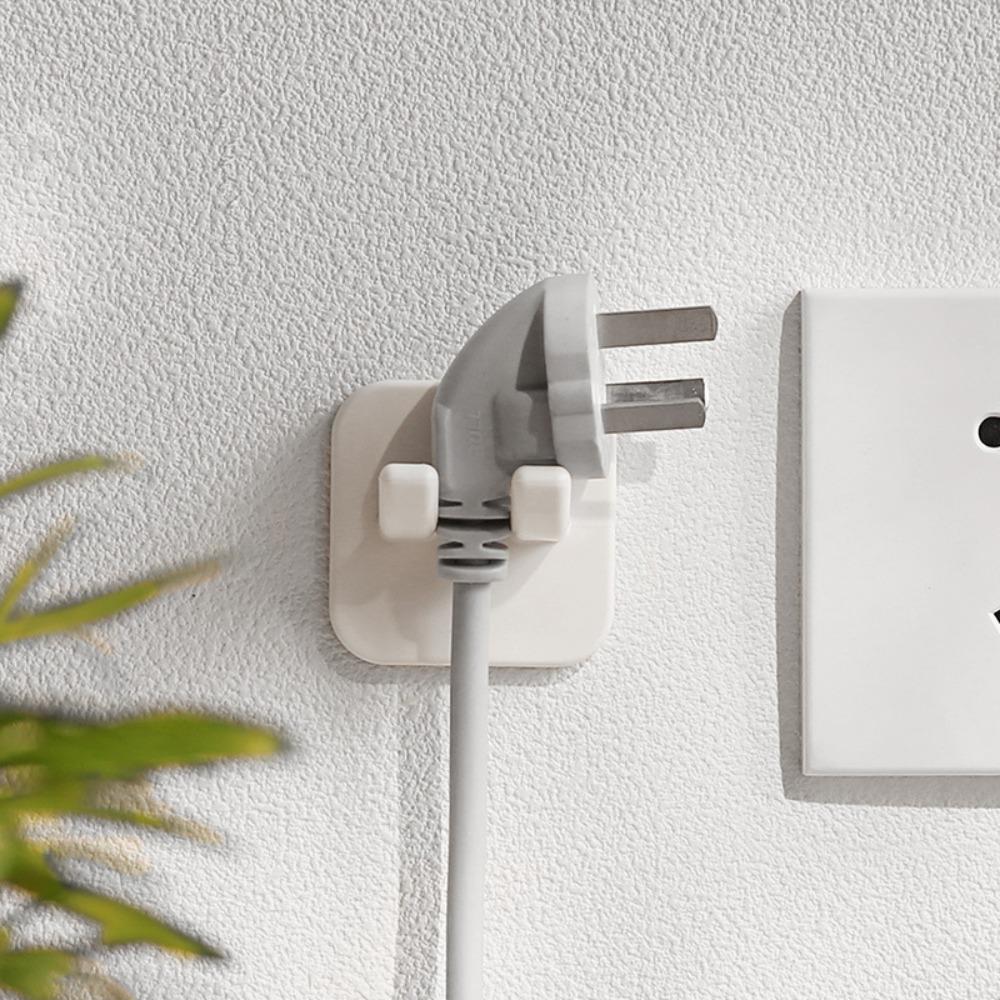 Punch-free Power Plug Socket Double Hook Power Cord Storage Rack Hanger Holder  Kitchen