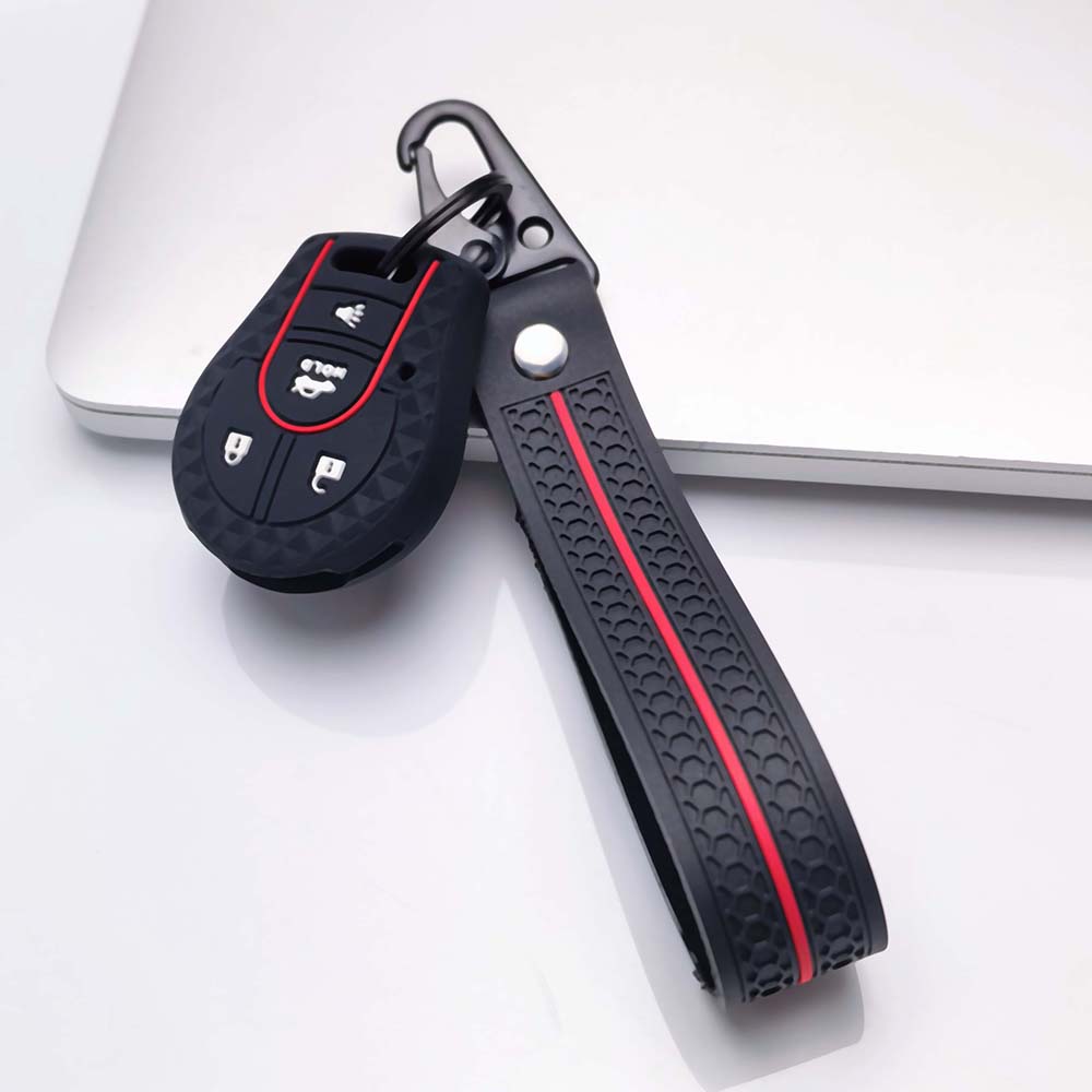 Key Cover for Nissan np300 navara d40 d22 pathfinder r50 r51 with Keychain Anti-Scratch Guard Shockproof Protection Soft Grip Texture