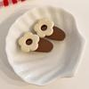 2pcs Simple Latte Flower Hair Clip for Women, Side Hair Claw Clip for Side Bangs, Love Heart Duck Bill Clip